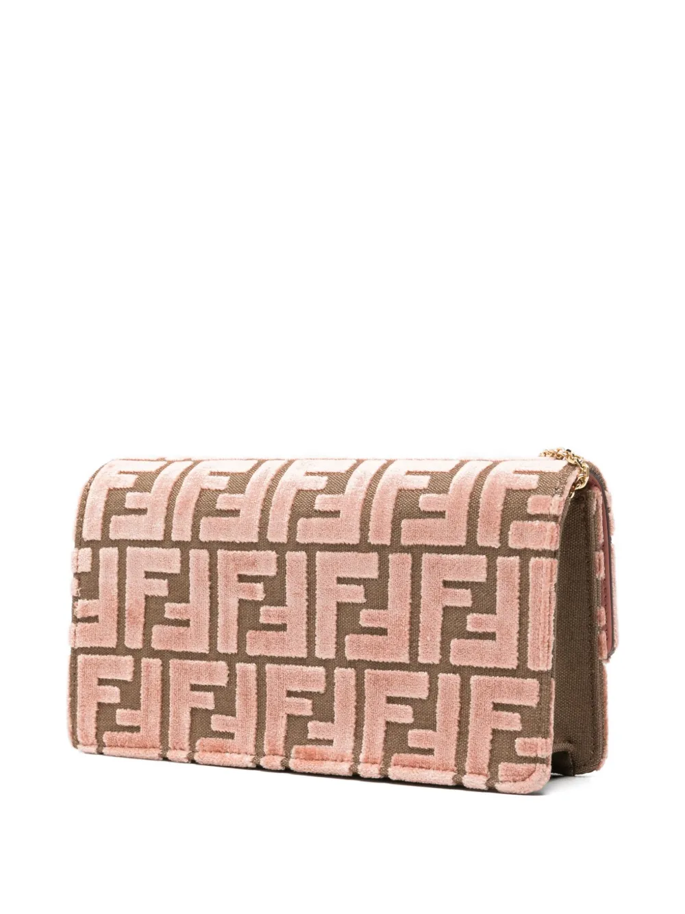 Fendi Baguette Jacquard Clutch Bag In Pink