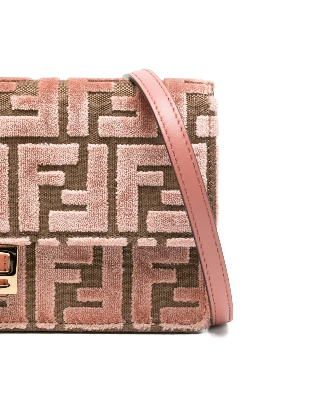 Fendi Baguette Jacquard Clutch Bag In Pink