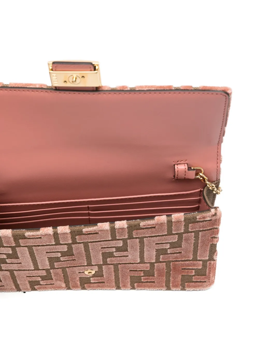 Fendi Baguette Jacquard Clutch Bag In Pink