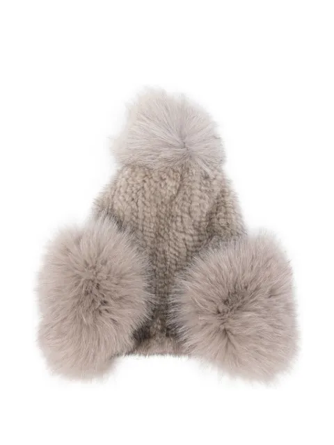 Liska pompom-appliqué beanie