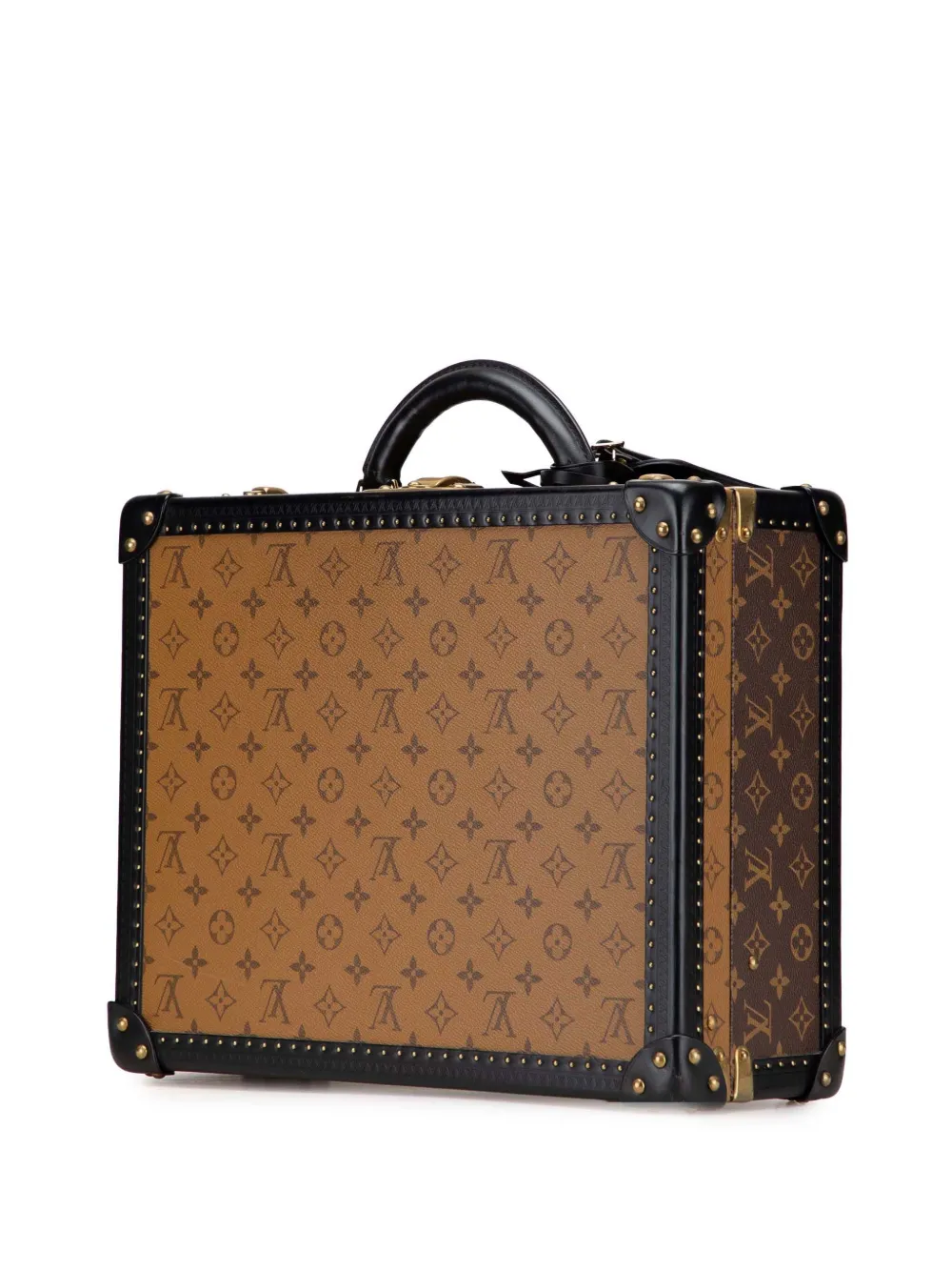 Pre-owned Louis Vuitton 20th Century Monogram Reverse Cotteville 40 Travel Bag In Brown