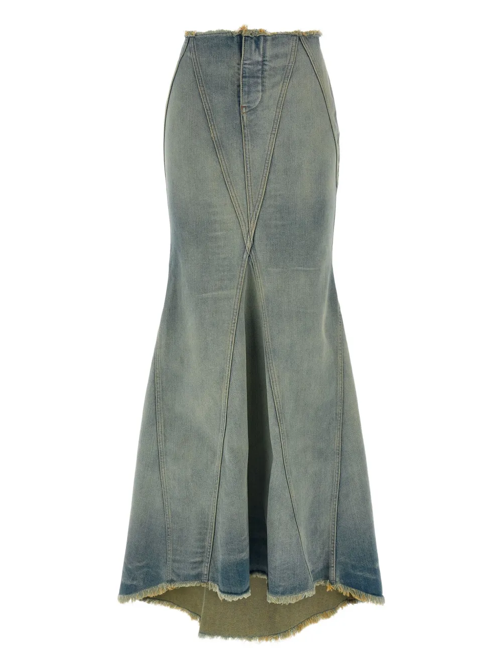 Off-white High Waist Skirt Featuring Panel Detailing In Blue
