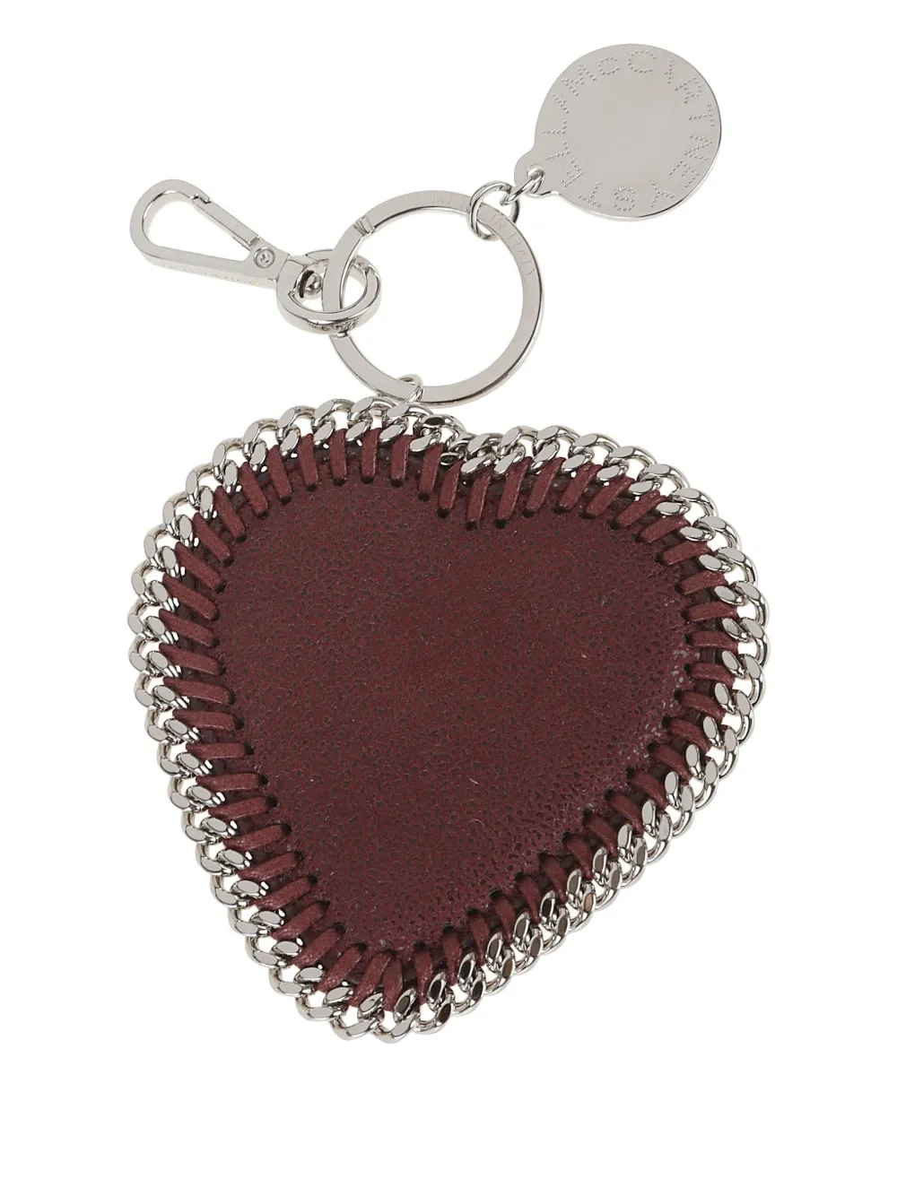 Stella Mccartney Falabella Heart Chain Keyring In Brown