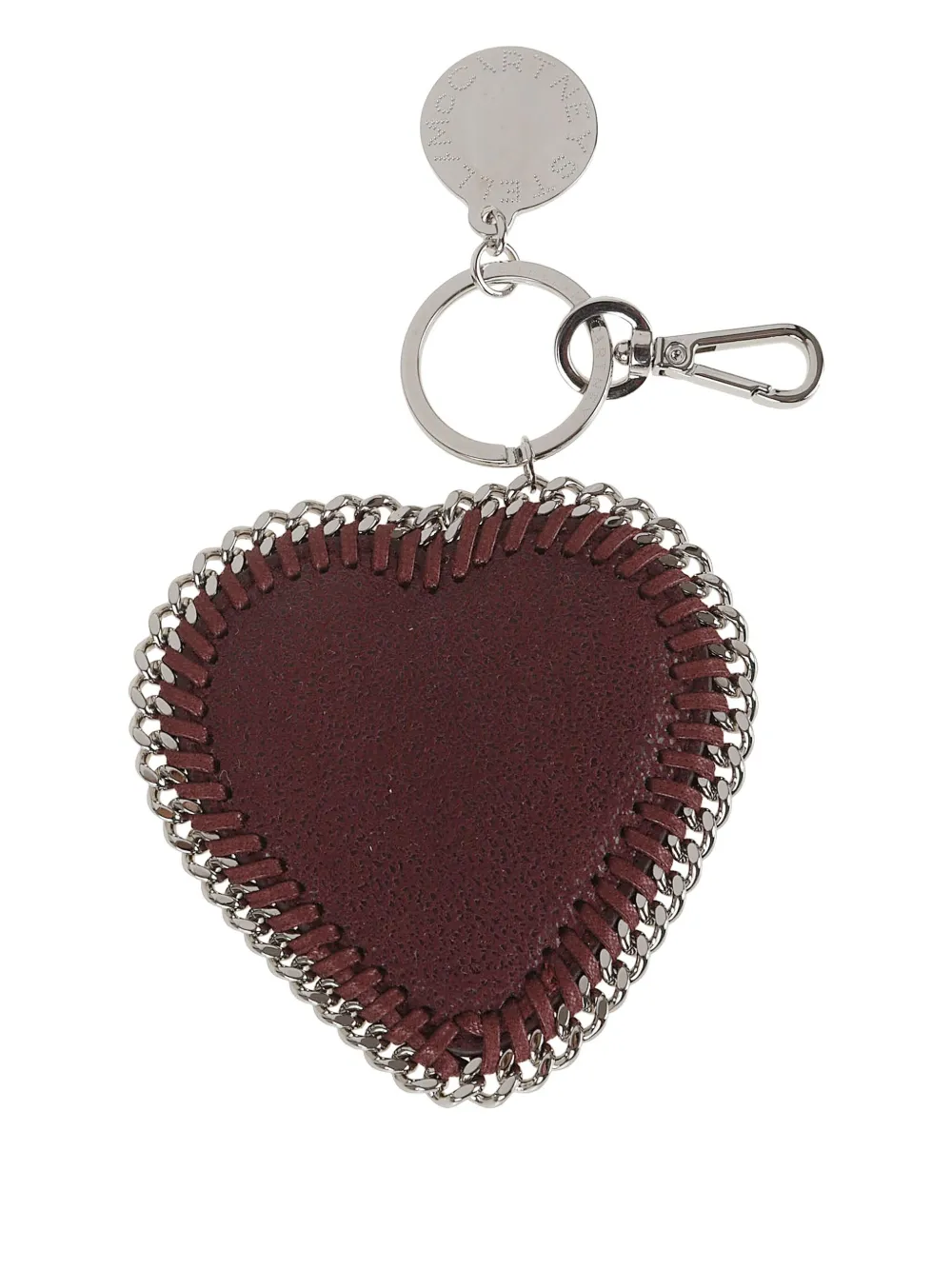 Stella Mccartney Falabella Heart Chain Keyring In Brown