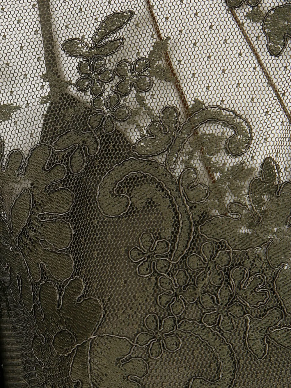 Zimmermann Longline Lace Dress With Puffed Sleeves And Scalloped Hem In Green