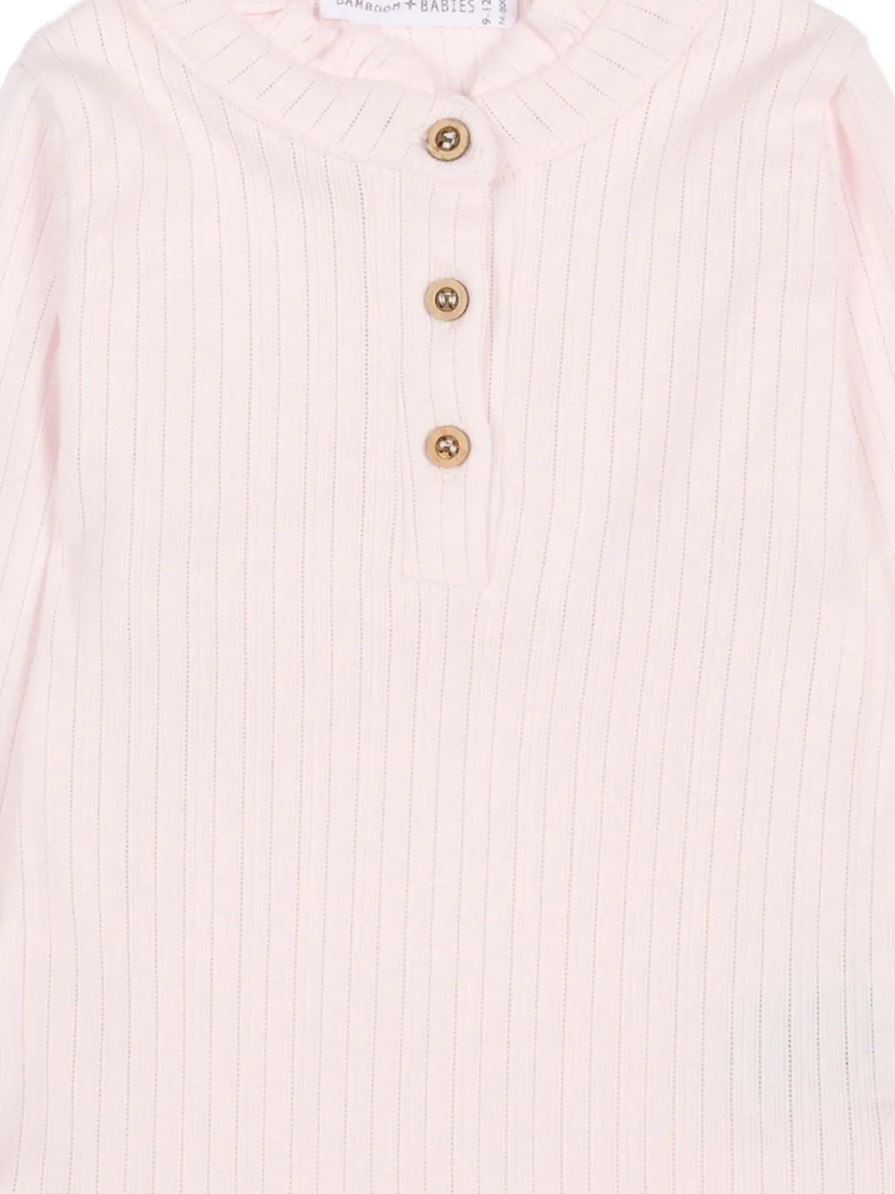 Bamboom Ruffled-collar Ribbed Body In Pink