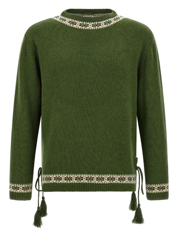 Bode Jacquard Fair-isle Sweater in Green