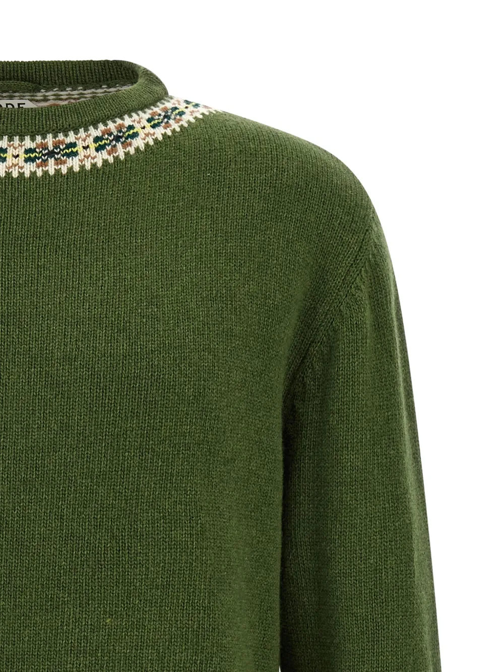 Bode Moritz Tassel Trim Virgin Wool Sweater In Green