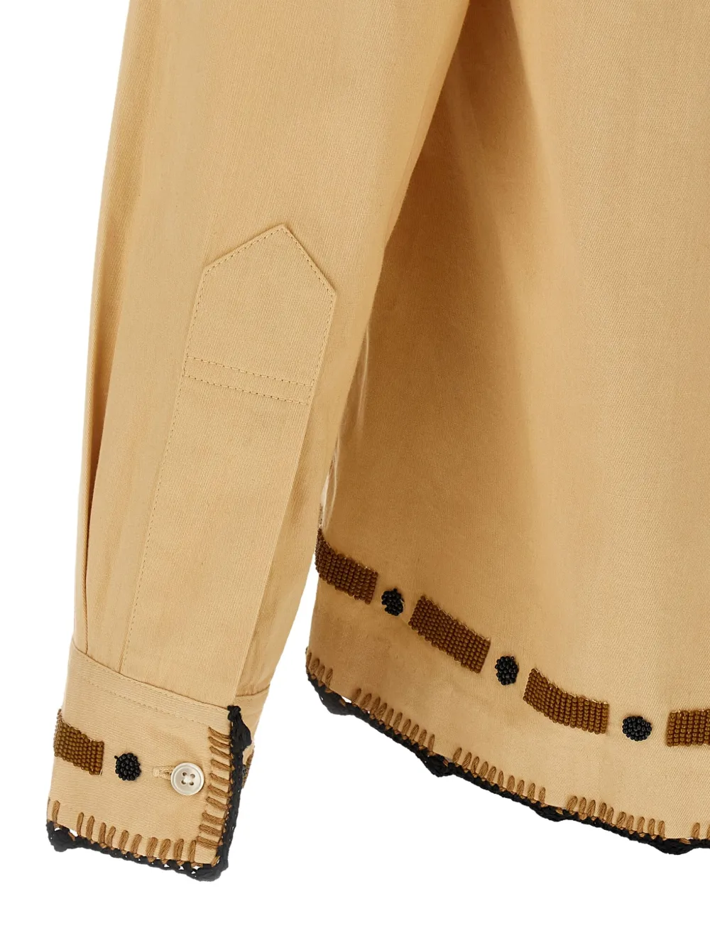 Bode Beige Beaded Ryegrass Shirt In Yellow