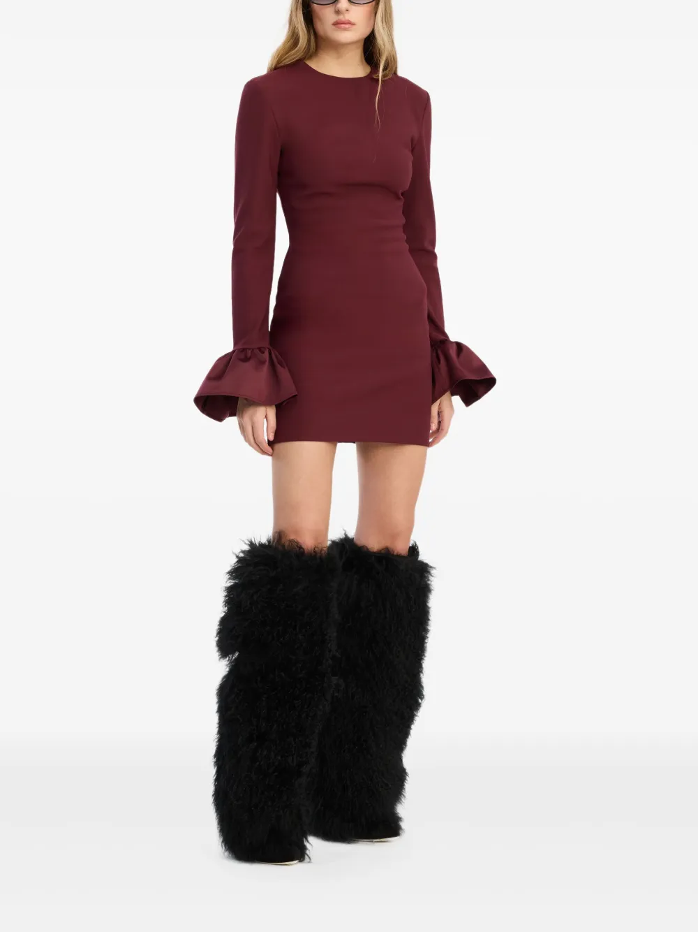 ROTATE BIRGER CHRISTENSEN Mini-jurk met franje mouwen - Rood