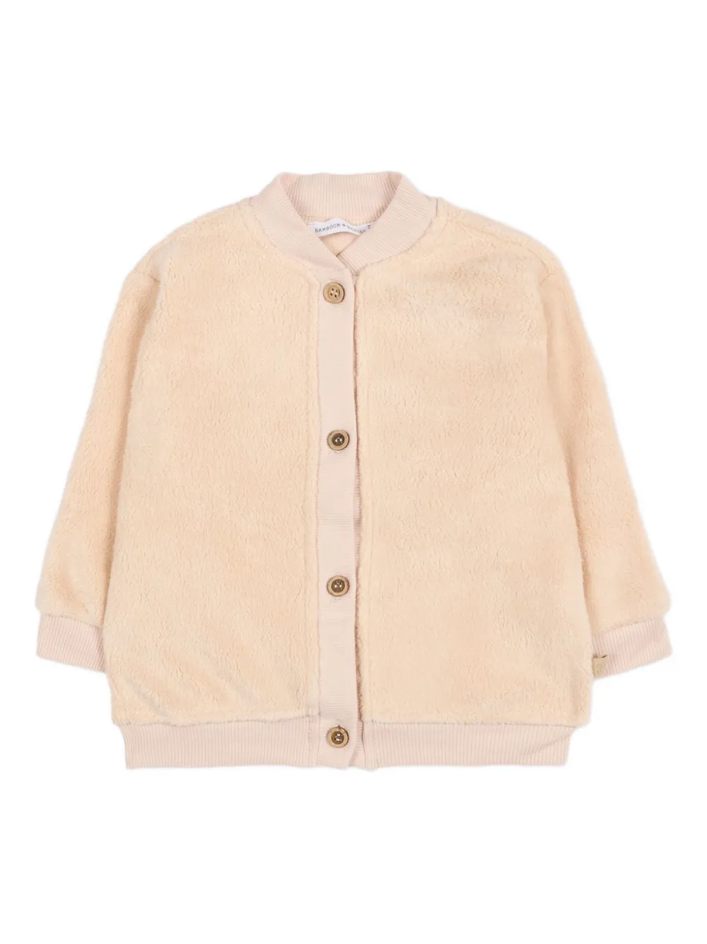 Bamboom Teddy Button-fastening Bomber Jacket In Pink