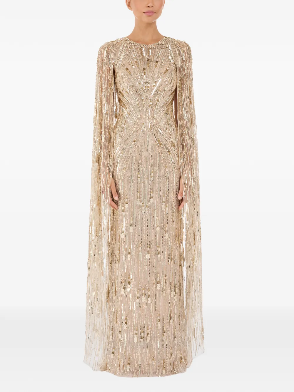 Jenny Packham Elio maxi-jurk verfraaid met pailletten - Goud