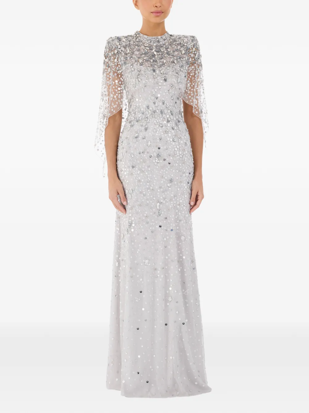 Jenny Packham Gracie Bead-embellished Maxi Dress In White