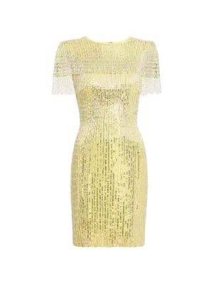 Rachel Gilbert Kaia Sequin Mini Dress | Yellow | FARFETCH Rachel Gilbert Kaia Sequin Mini Dress | Yellow | FARFETCH