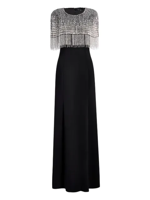 Jenny Packham Sabine beaded-fringed maxi dress