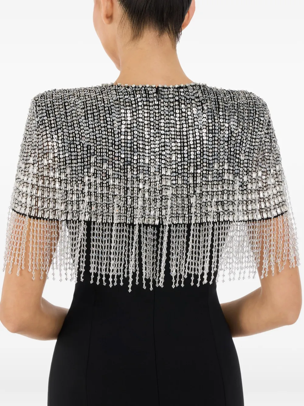 Jenny Packham Sabine maxi-jurk met kralen franje Zwart