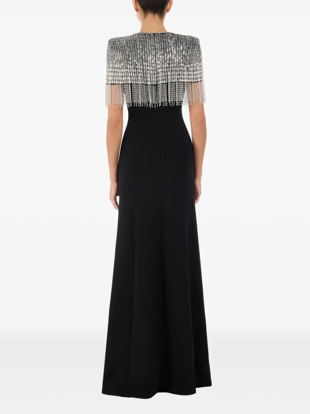 Jenny Packham Sabine maxi-jurk met kralen franje Zwart