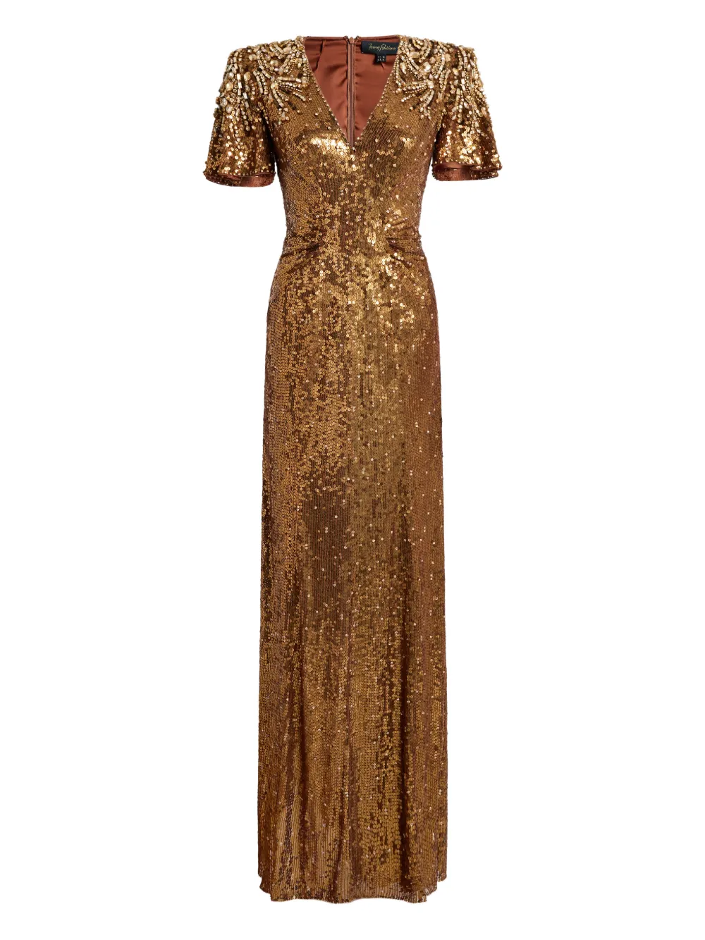 Jenny Packham Manon Sequin-embellished Dress In Gold