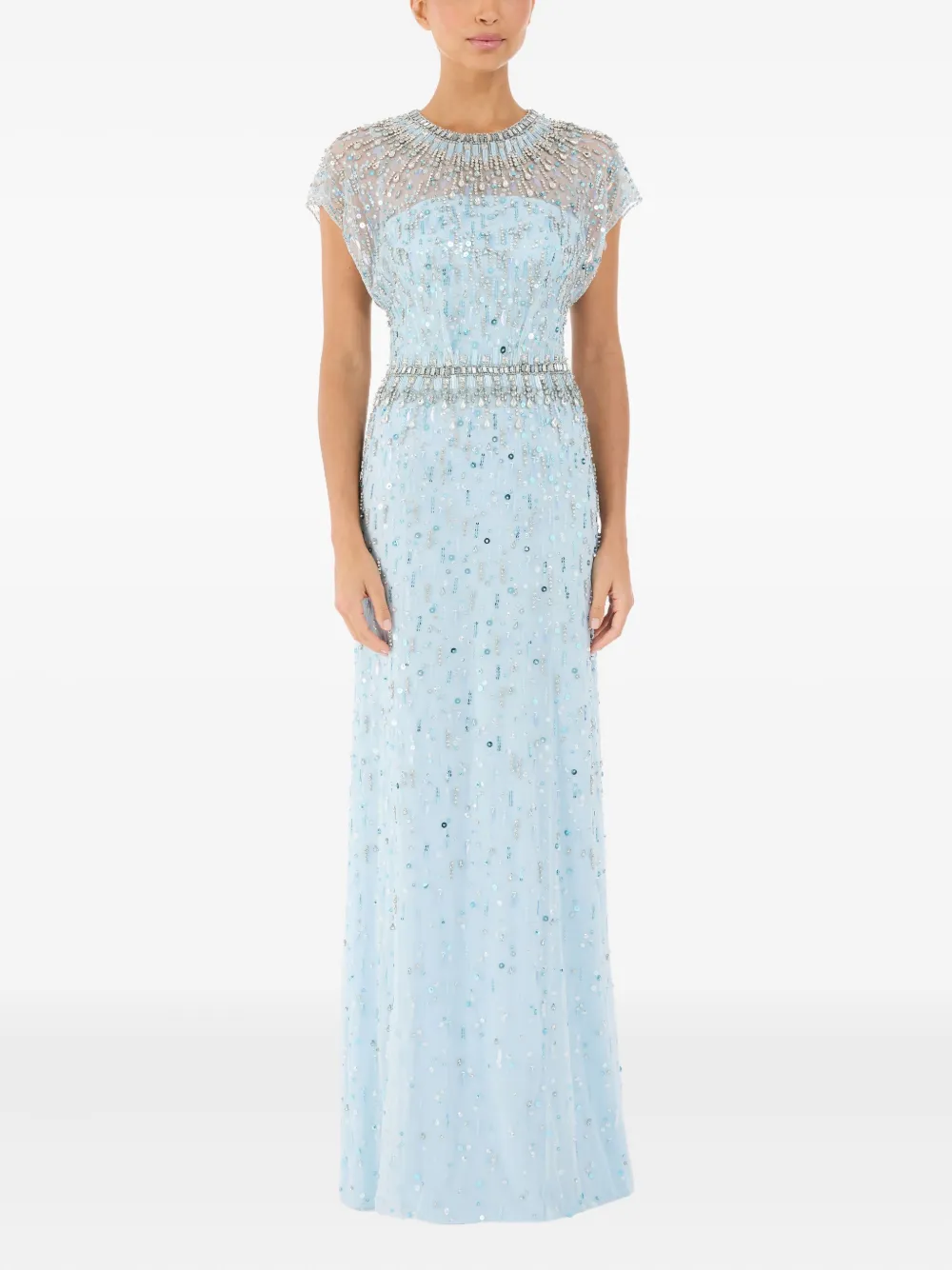 Jenny Packham Lauretta embellished maxi dress - Blauw