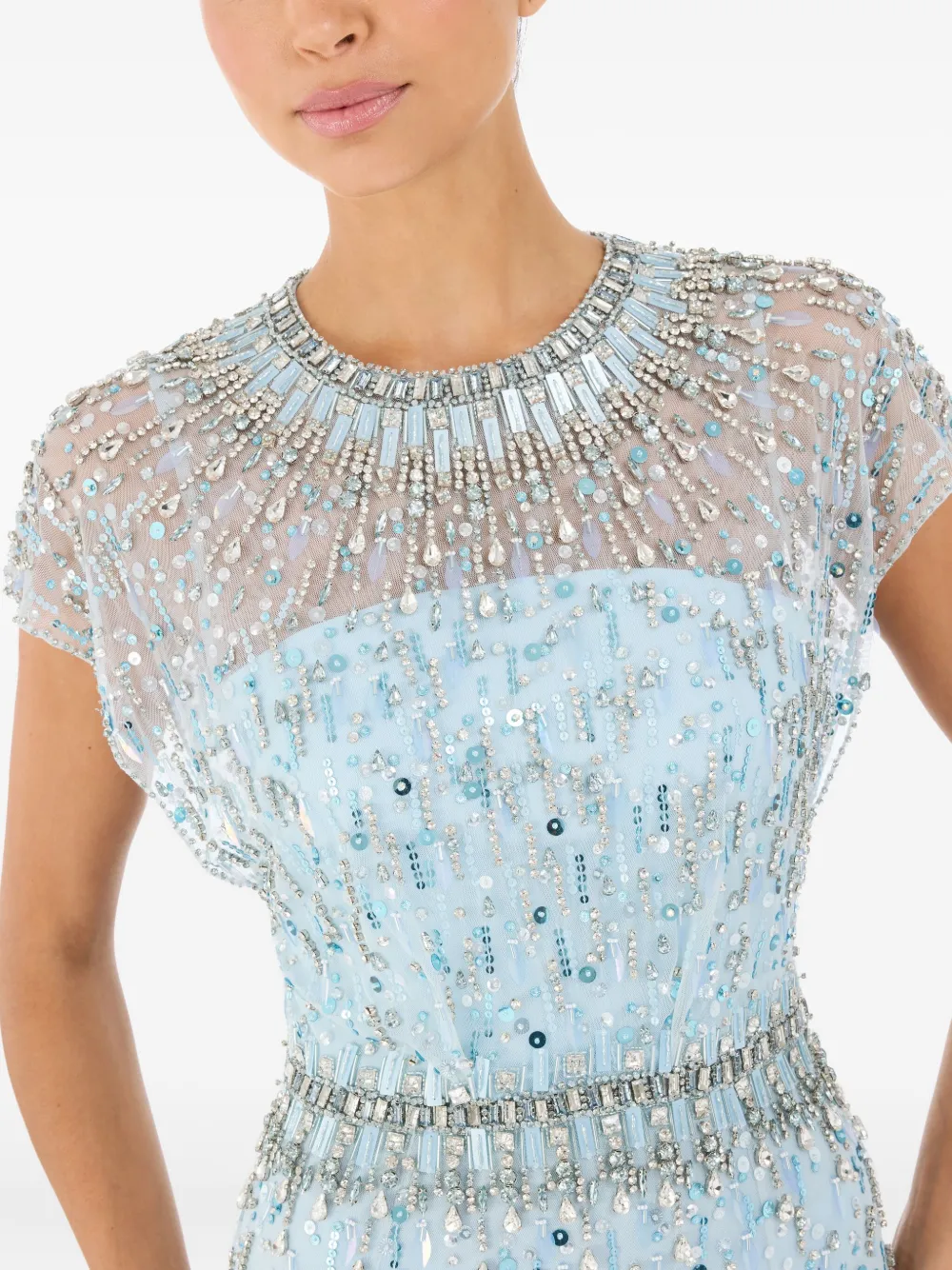 Jenny Packham Lauretta verfraaide maxi-jurk Blauw