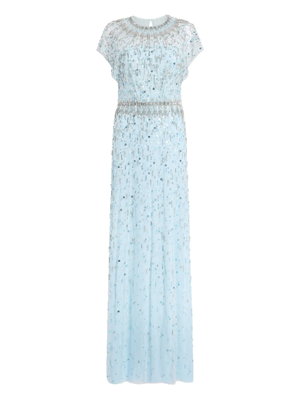 Jenny Packham Lauretta Embellished Maxi Dress In Blue