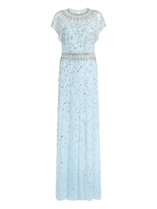 jenny packham pale blue dress Lauretta Embellished Maxi | striking the perfect balance