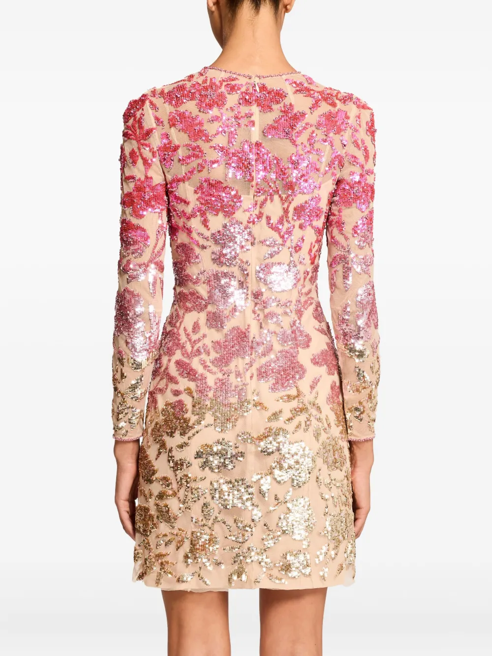  Jenny Packham Jazz Sequin-embellished Floral-pattern Mini Dress - Neutrals 