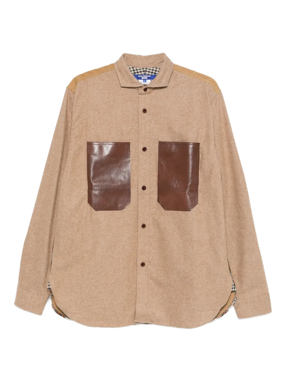 Junya Watanabe MAN camisa con cuadros estampados | marrón | Image 1