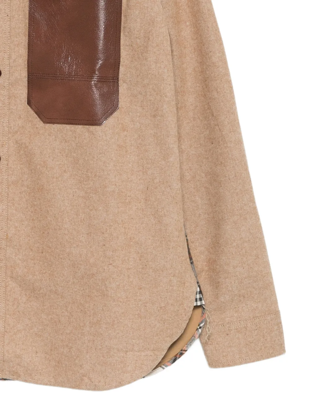 Junya Watanabe MAN Geruit overhemd Bruin