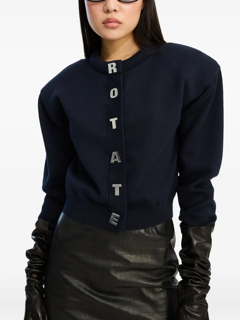 ROTATE BIRGER CHRISTENSEN Gebreid vest met letter Blauw