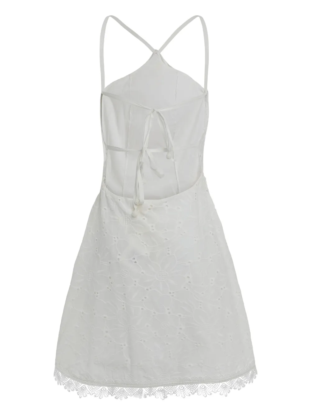 Waimari Bromelia eyelet lace mini dress - Wit