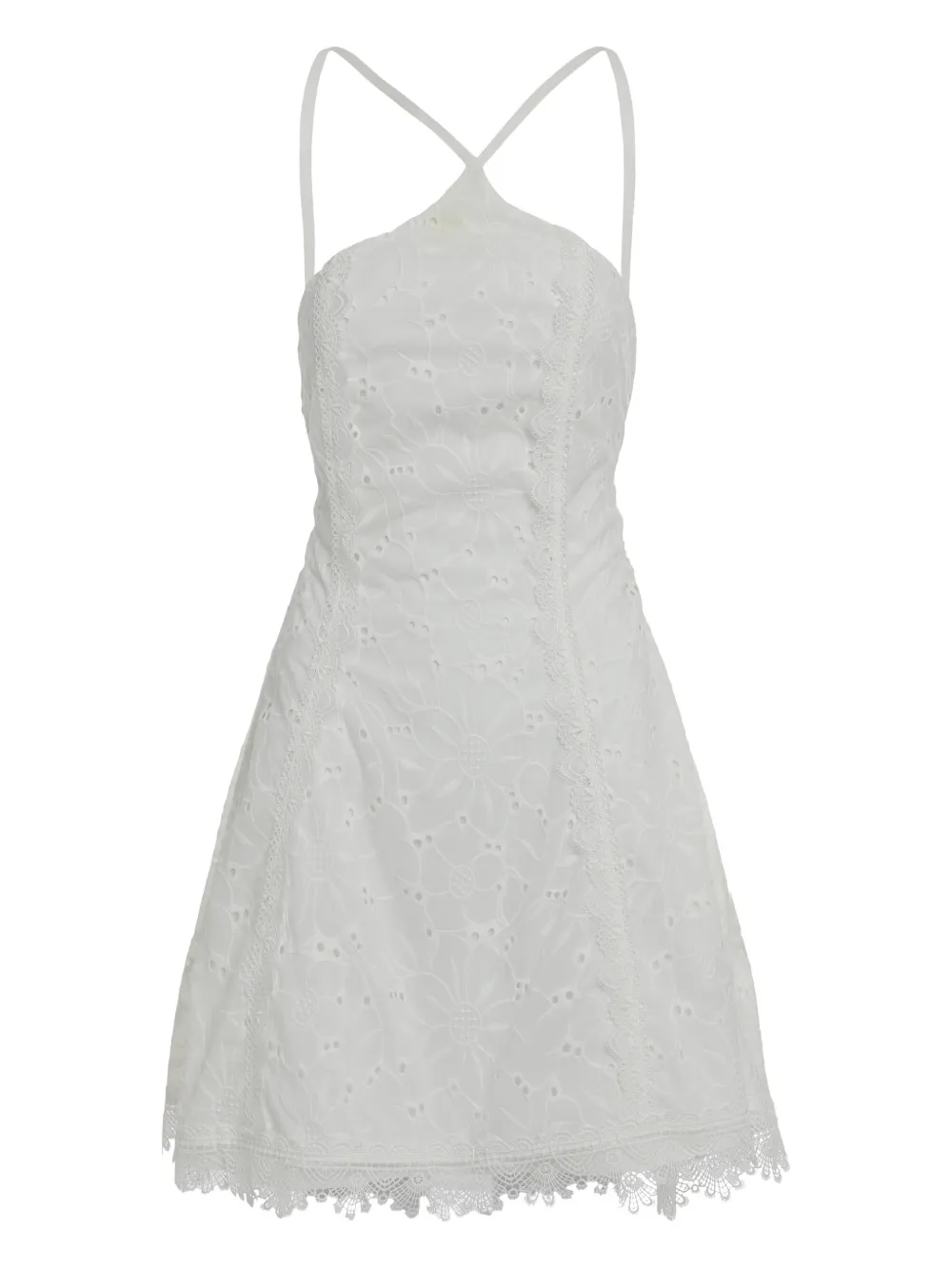 Waimari Bromelia eyelet lace mini dress - Bianco
