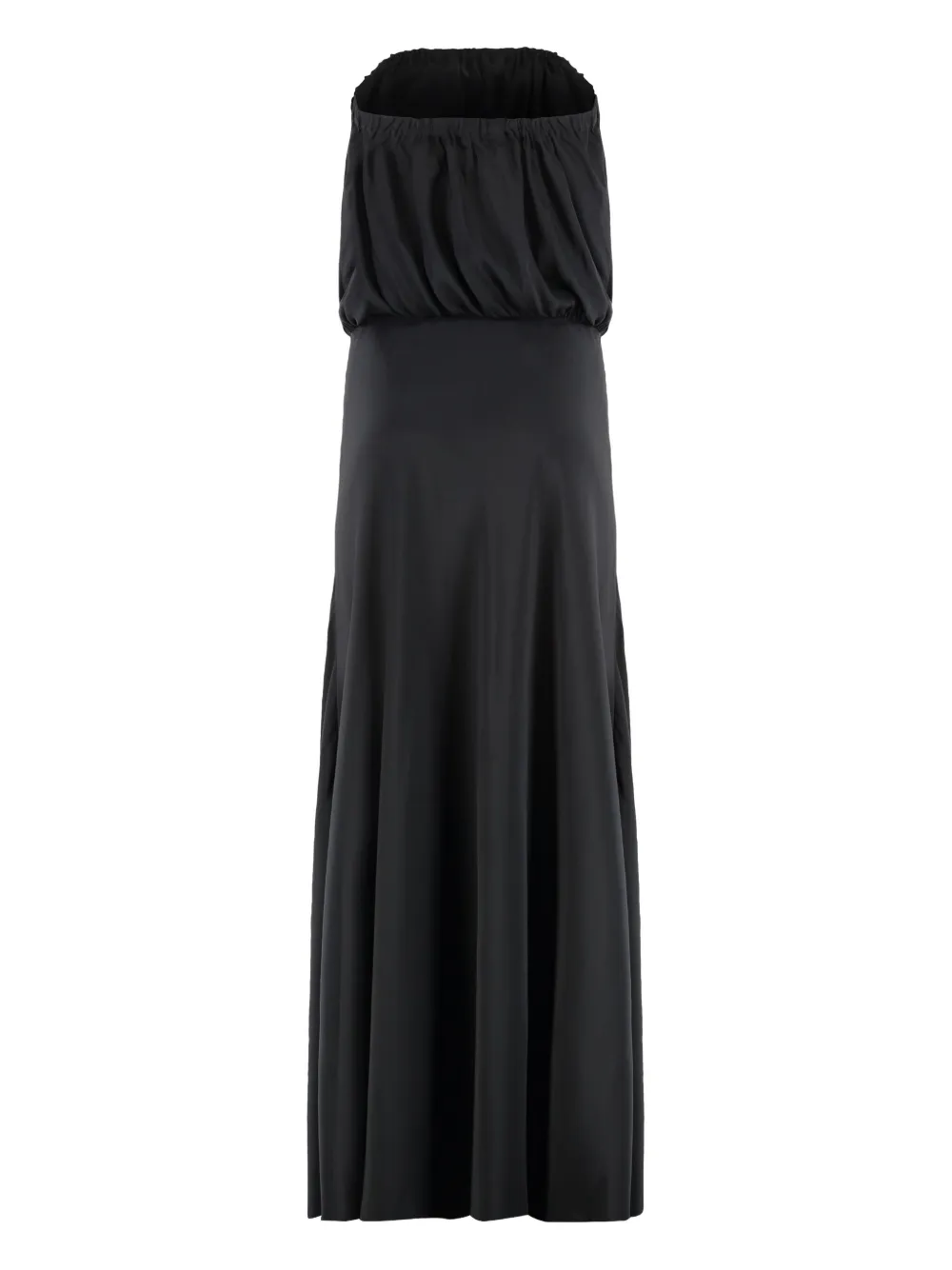 Marinella Piccinno Silvia gathered long dress - Zwart