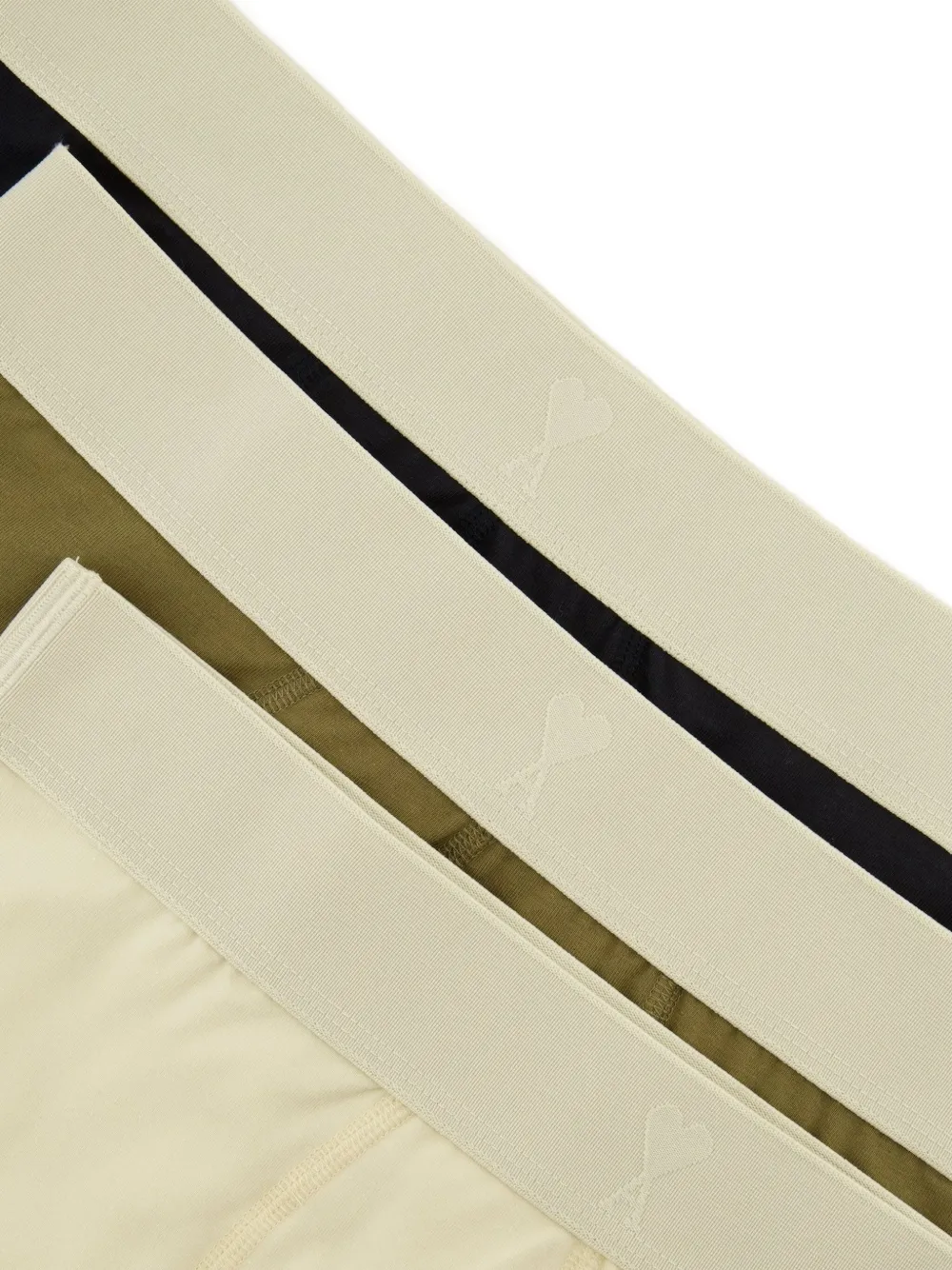 AMI Paris Drie boxershorts met contrasterende afwerking Beige