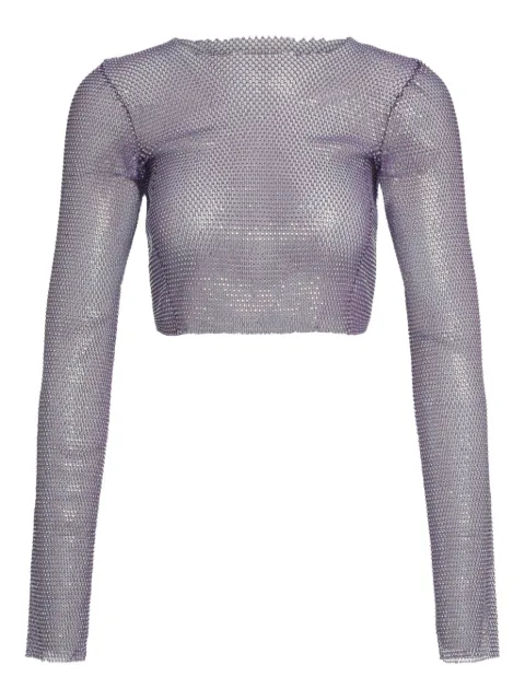 Santa Brands embellished long-sleeve crop top