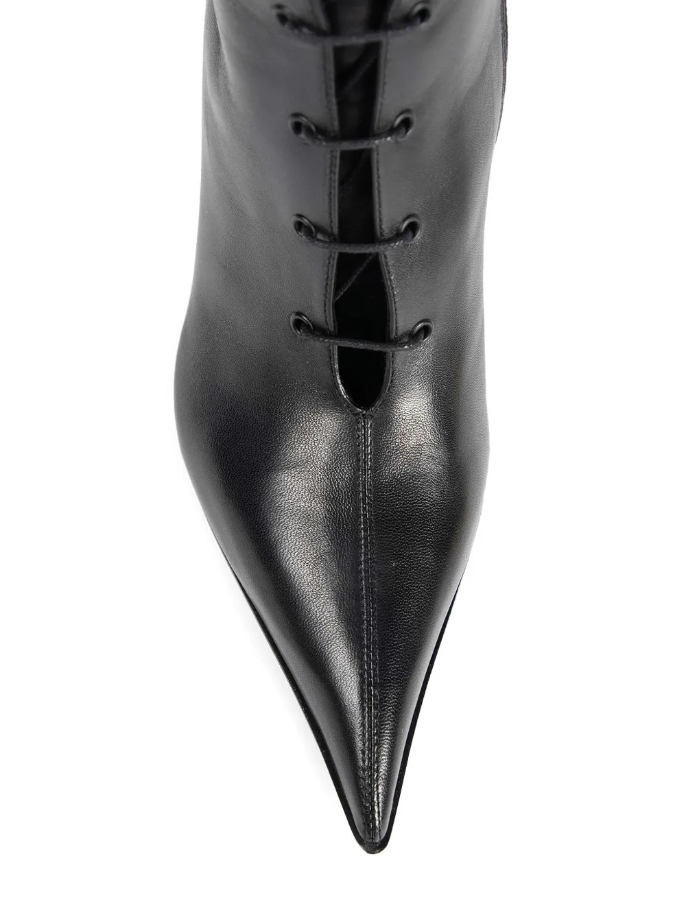 Alexander McQueen Stiletto leren enkellaarzen met veters Zwart
