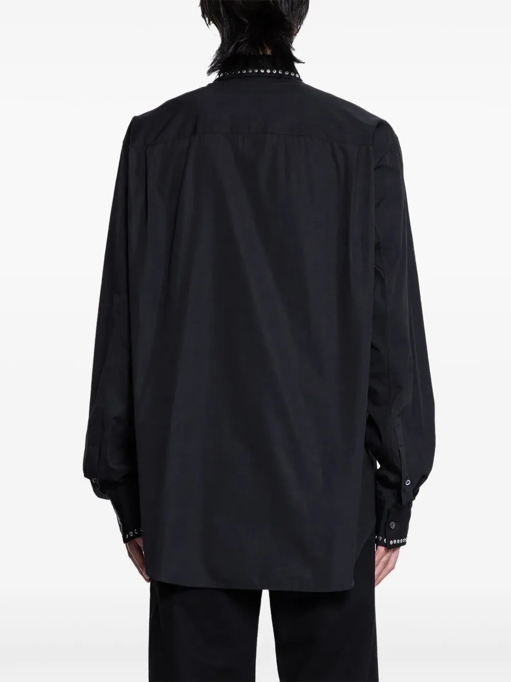 Alexander McQueen Katoenen popeline overhemd met studs Zwart