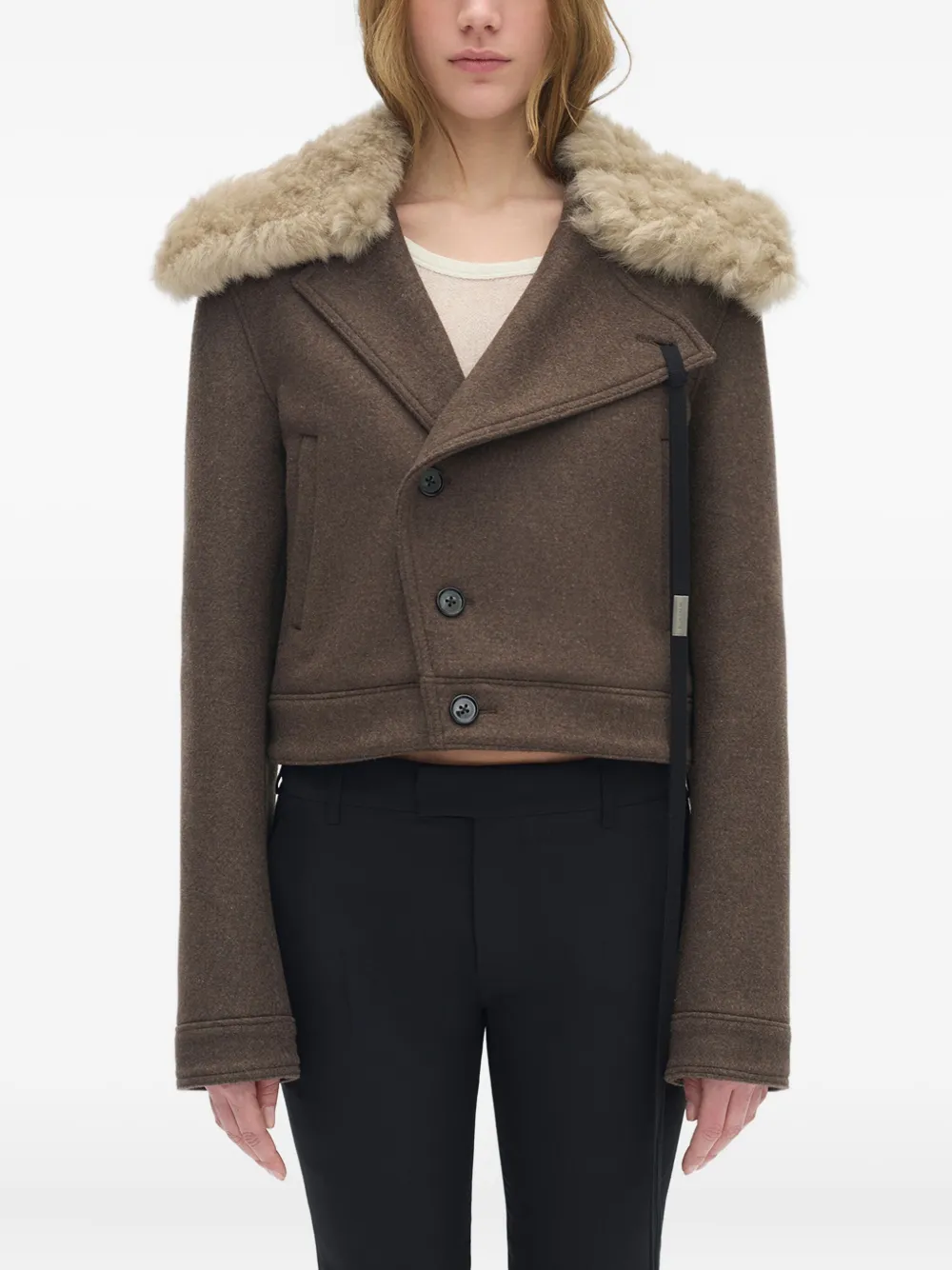 Ann Demeulemeester Wiebke cropped jacket | Brown | Image 1
