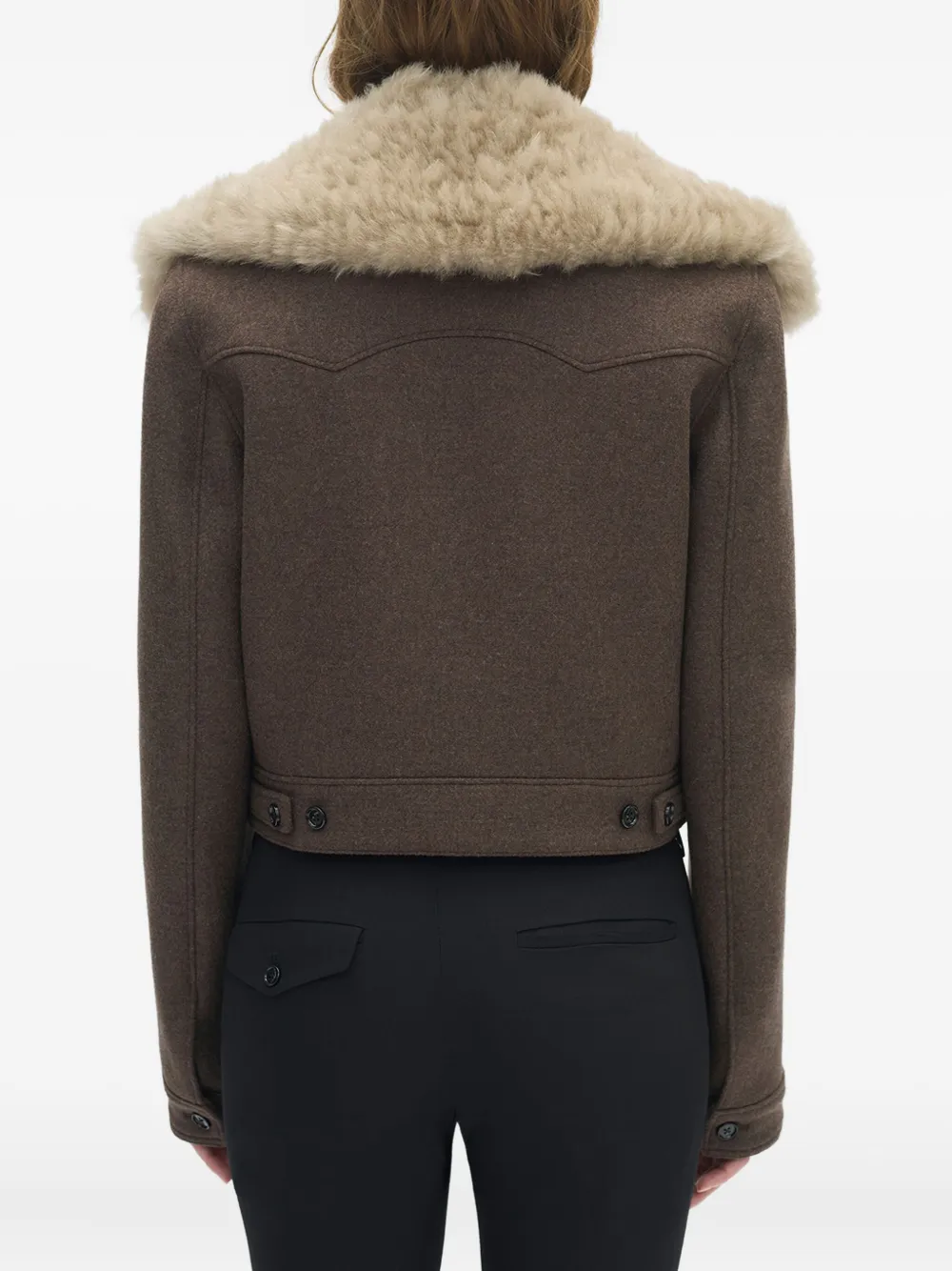 Ann Demeulemeester Wiebke Cropped Jacket In Brown