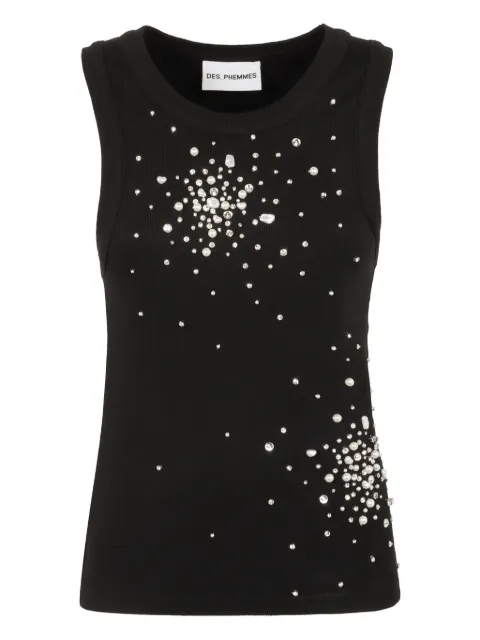 DES PHEMMES crystal-embellished sleeveless top
