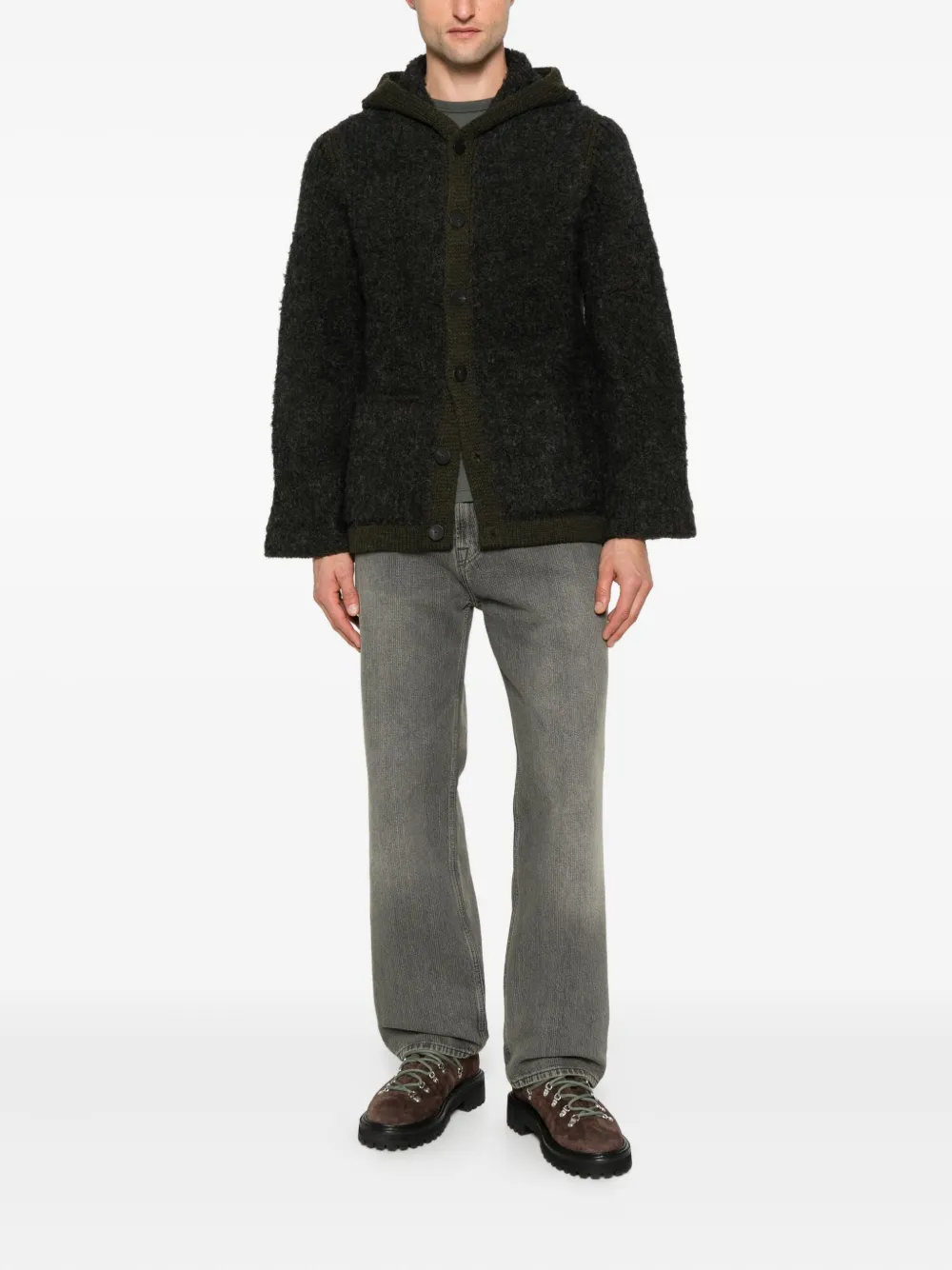 Label Under Construction hooded brushed-effect coat | Abrigos con botonadura simple | Image 2