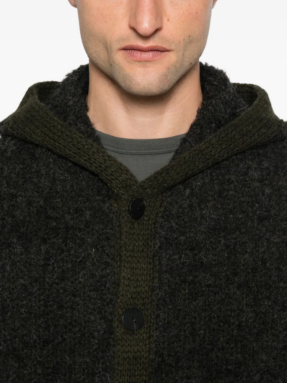 Label Under Construction Hooded Brushed-effect Coat In Brown