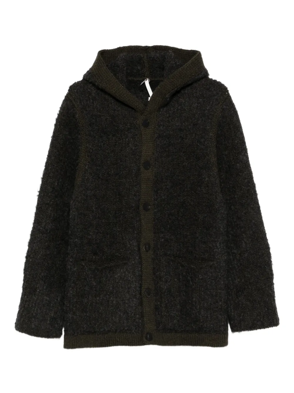 Label Under Construction hooded brushed-effect coat | verde | Image 1