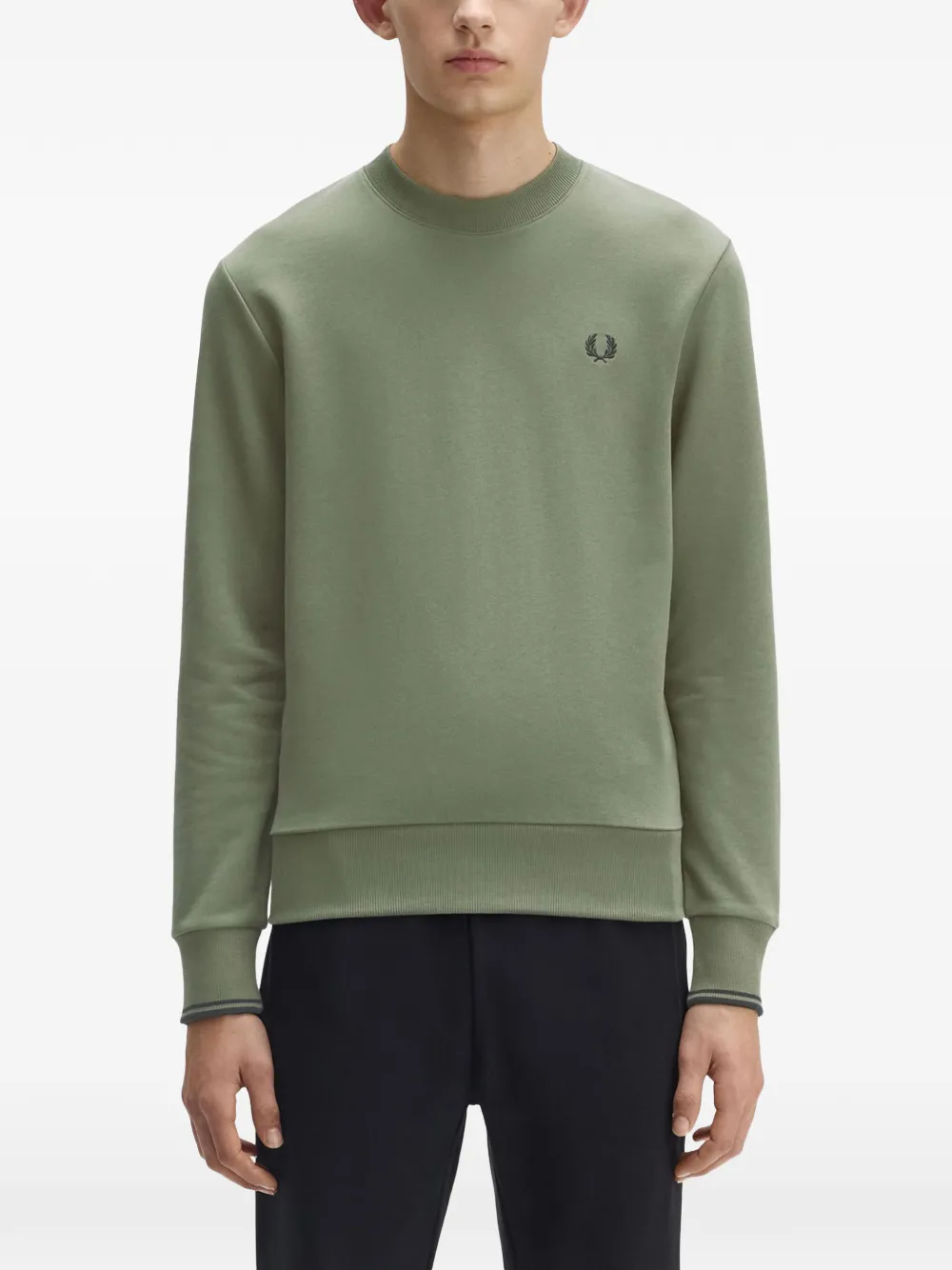 Fred Perry suéter con cuello redondo y logo | verde | Image 1