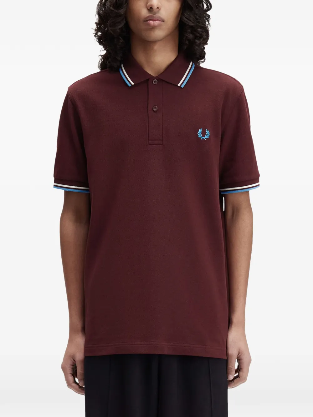 Fred Perry playera tipo polo con rayas estampadas | rojo | Image 1