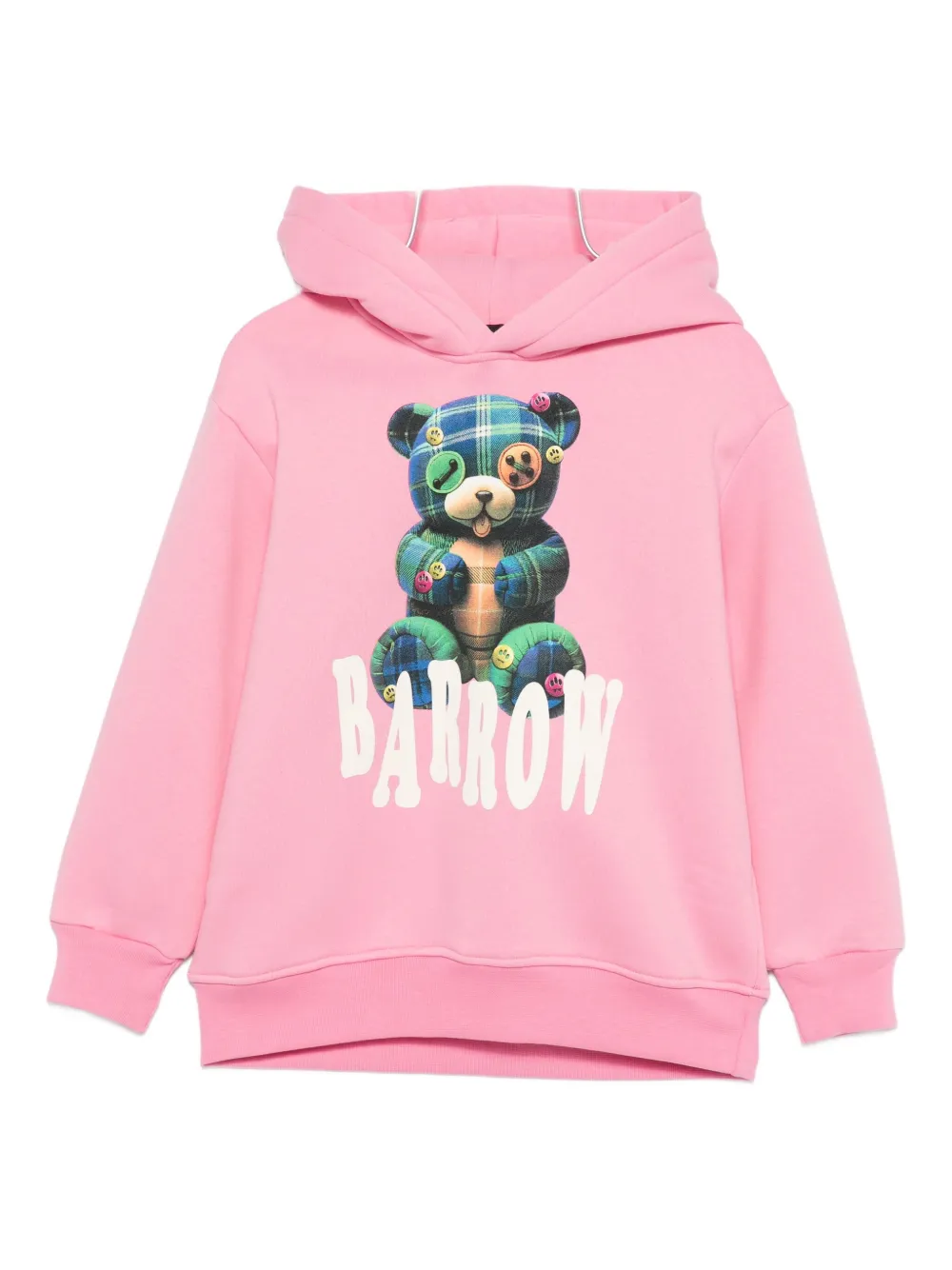 Barrow Teddy-graphic Hoodie In Pink