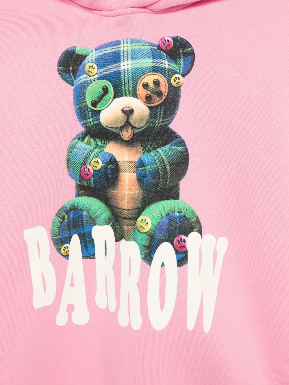 Barrow Teddy-graphic Hoodie In Pink