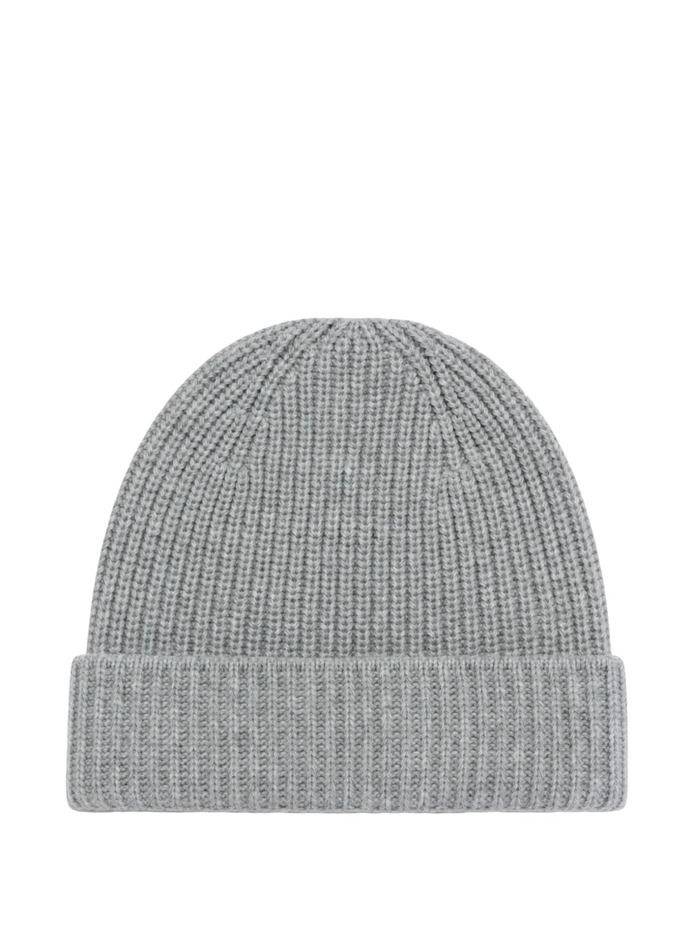 THE (Alphabet) Gerippte Beanie aus Kaschmir - Grau