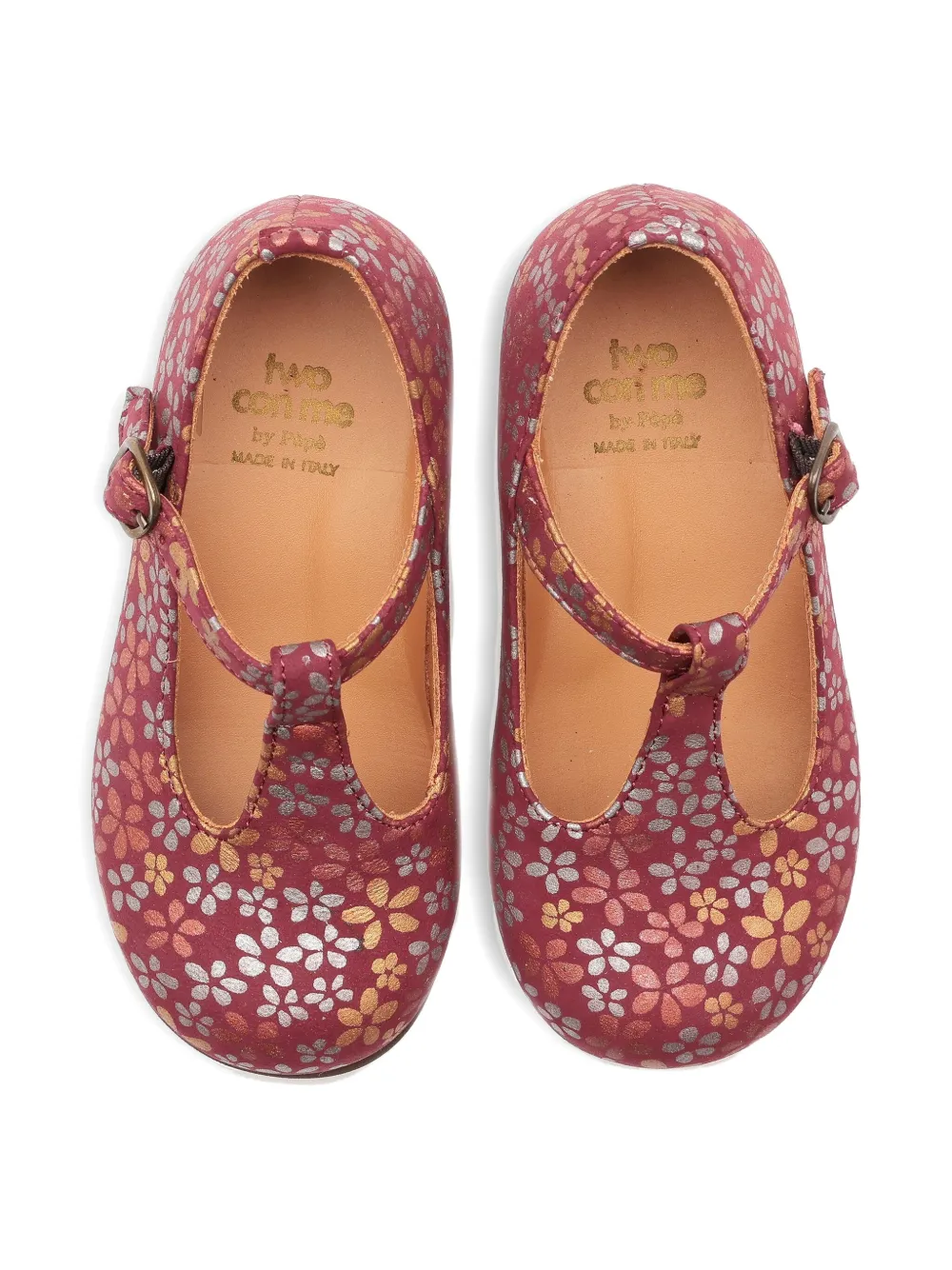 Two Con Me By Pépé Ballerina's met bloemenprint en gesp Rood