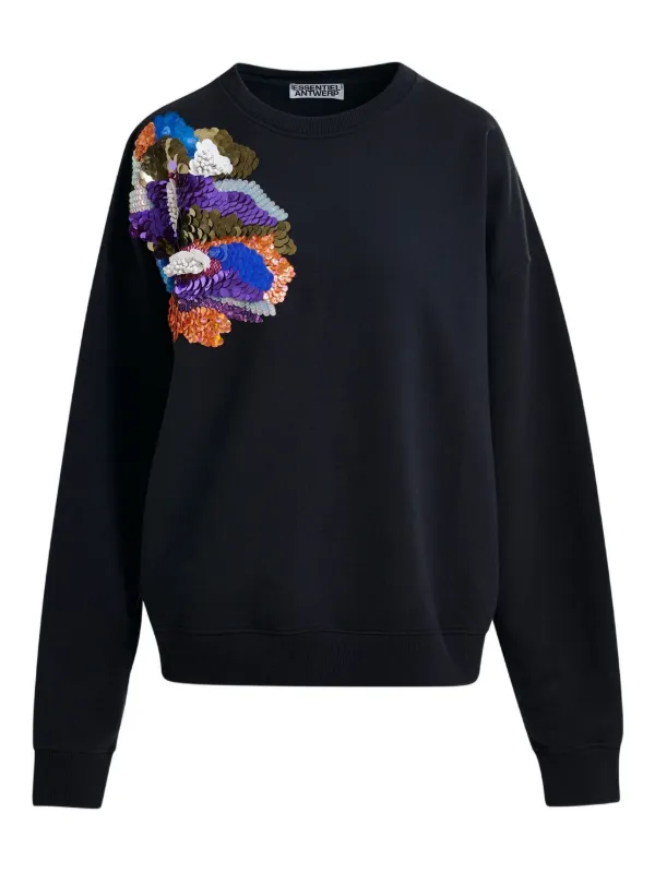 Essentiel Antwerp Ivening Floral Sweatshirt Black FARFETCH BH